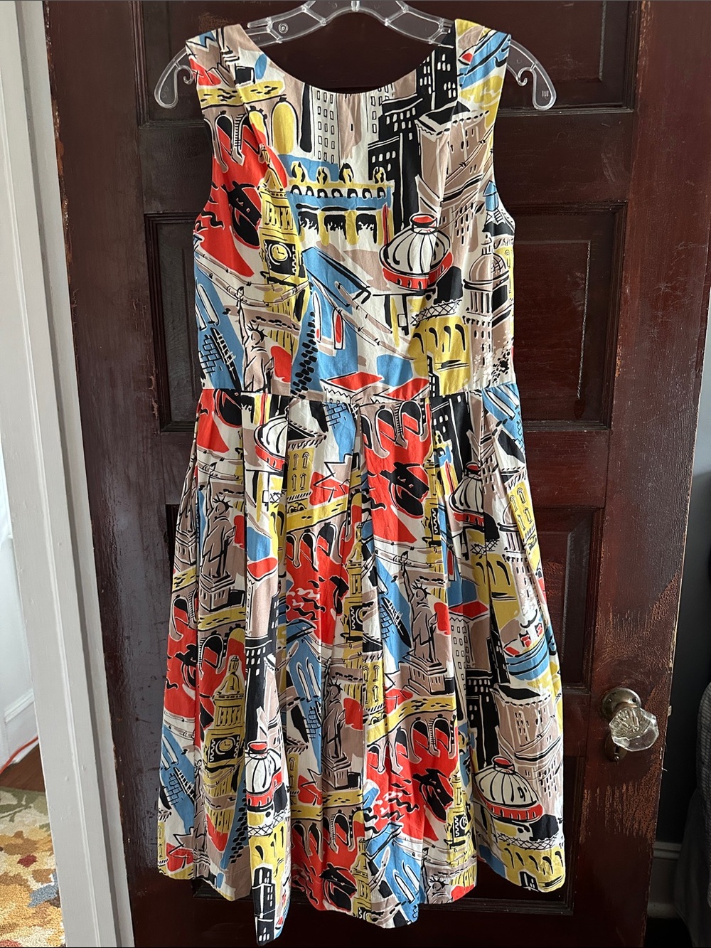Emily and Fin “City Sights” Sleeveless Fit-and-Flare Dress S